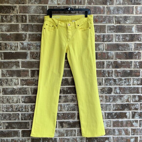 Women's Boot Cut Low Rise Jeans Bright Yellow - Picture 11 of 14